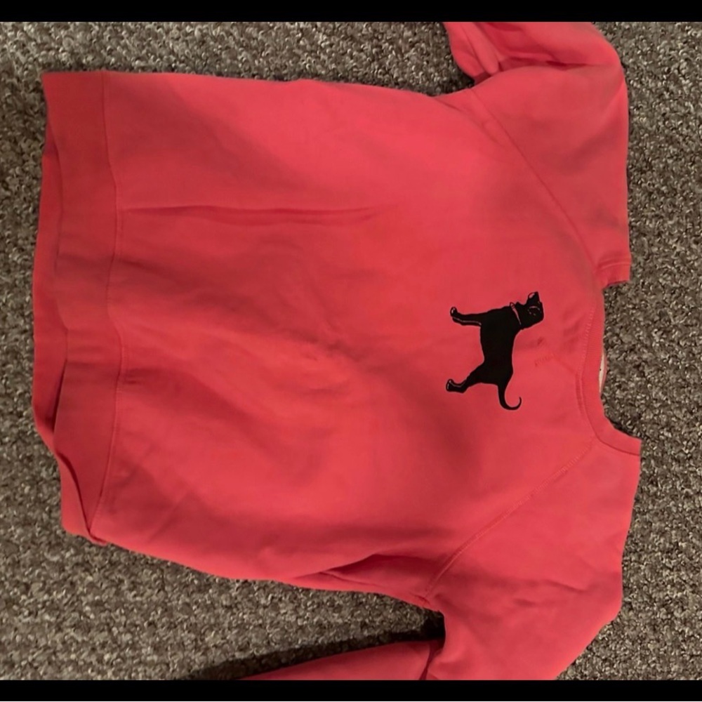 The Black Dog Coral Pink Pullover with Small Black Logo